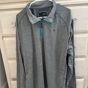 Hurley Heather Gray Jacket with Blue Zipper XXL